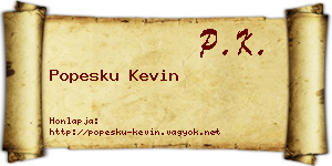 Popesku Kevin névjegykártya